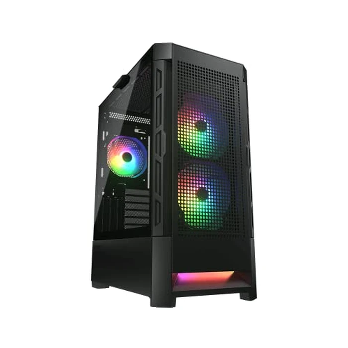Cougar AIRFACE RGB PC Gaming Case Mid Tower - Mini ITX/Micro ATX/ATX/CEB/*E-ATX Motherboards with Tempered Glass Panel, 3 x 120mm ARGB Fans Front & 1x 120mm ARGB Fan Rear Pre-Installed, Black by COUGAR - Used - Very Good condition - CA$73.65