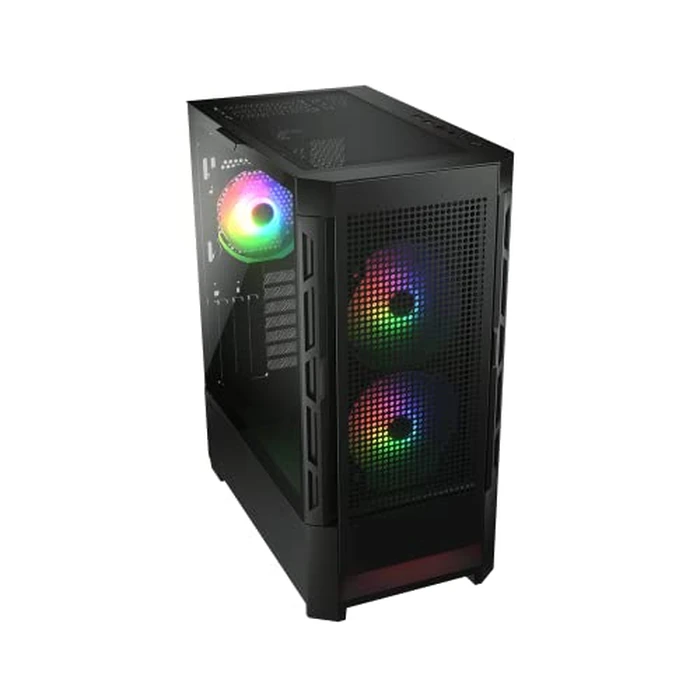 Cougar AIRFACE RGB PC Gaming Case Mid Tower - Mini ITX/Micro ATX/ATX/CEB/*E-ATX Motherboards with Tempered Glass Panel, 3 x 120mm ARGB Fans Front & 1x 120mm ARGB Fan Rear Pre-Installed, Black by COUGAR - Image 4