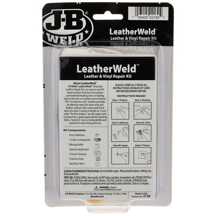J-B Weld 2130 Vinyl and Leather Repair Kit, 3 oz, Black by J-B Weld - Image 2