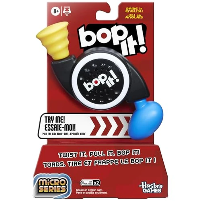 Hasbro Micro Series Electronic Game, Classic Bop It! Gameplay in a Compact Size, Fun Party Game for Kids Ages 8+, 1+ Players (English & French) by Hasbro - Image 2