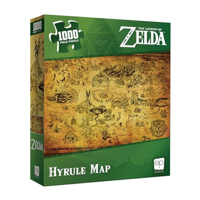 The Legend of Zelda Hyrule Map 1,000 Piece Jigsaw Puzzle | Collectible Puzzle Featuring Stylized Hyrule Map from The Legend of Zelda Video Games | Officially Licensed Nintendo Merchandise by USAOPOLY - Image 1