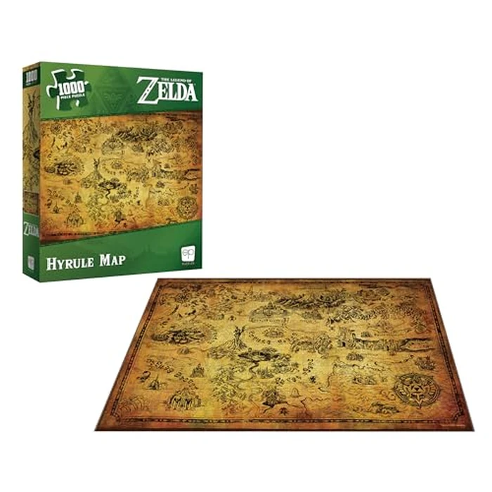 The Legend of Zelda Hyrule Map 1,000 Piece Jigsaw Puzzle | Collectible Puzzle Featuring Stylized Hyrule Map from The Legend of Zelda Video Games | Officially Licensed Nintendo Merchandise by USAOPOLY - Image 2