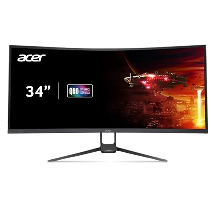 Acer EDA343CUR V3bmiippx 34" UWQHD (3440 x 1440) 1000R Curved VA Widescreen Gaming Display | AMD FreeSync Premium | 1ms (G to G) | up to 180Hz Refresh | 2 Speakers | Display Port and HDMI Cable Incl. by Acer - Image 1