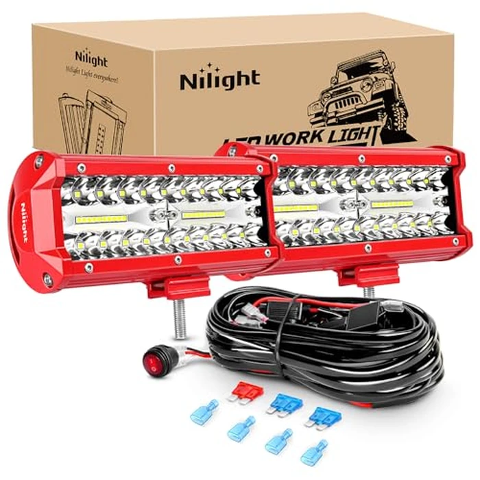 Nilight LED Light Bar 2PCS 6.5 Inch Triple Row Spot Flood Combo Lights w/Wiring Kit for Fog Driving Work Lighting on Off-Road Truck SUV ATV UTV by Nilight - Used - Very Good condition - CA$49.99