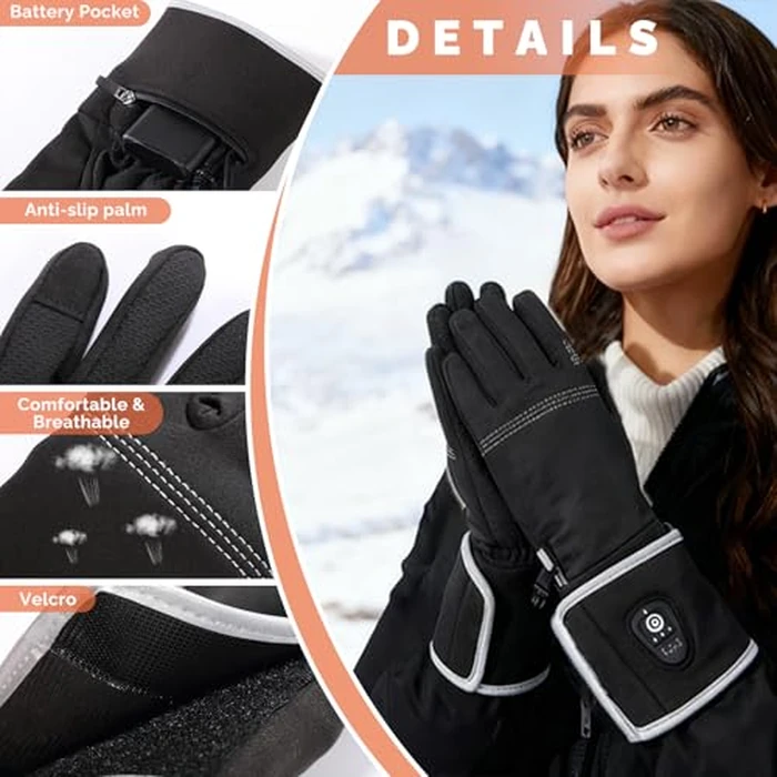 Savior Heated Glove Liners for Men Women,APP Smart Electric Heated Gloves with Remaining Power Display,Rechargeable,Suitable for Driving,Typing,Running,etc. (Black, XS/S) by SAVIOR HEAT - Image 6