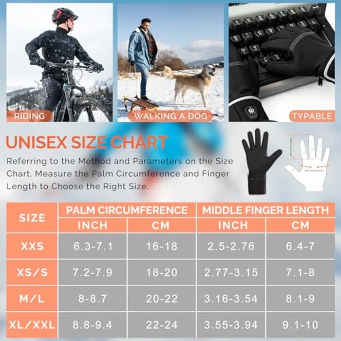 Savior Heated Glove Liners for Men Women,APP Smart Electric Heated Gloves with Remaining Power Display,Rechargeable,Suitable for Driving,Typing,Running,etc. (Black, XS/S) by SAVIOR HEAT - Image 7