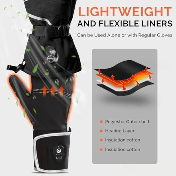 Savior Heated Glove Liners for Men Women,APP Smart Electric Heated Gloves with Remaining Power Display,Rechargeable,Suitable for Driving,Typing,Running,etc. (Black, XS/S) by SAVIOR HEAT - Image 8