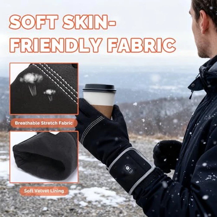 Savior Heated Glove Liners for Men Women,APP Smart Electric Heated Gloves with Remaining Power Display,Rechargeable,Suitable for Driving,Typing,Running,etc. (Black, XS/S) by SAVIOR HEAT - Image 9