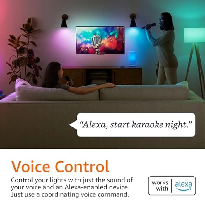 Amazon Basics Smart A19 LED Light Bulb, Color Changing, 9W (60W Equivalent), 800LM, Works with Alexa Only, WiFi 2.4 GHz, No Hub Required, Mood Lighting, Energy Efficient, 1-Pack by Amazon Basics - Image 3