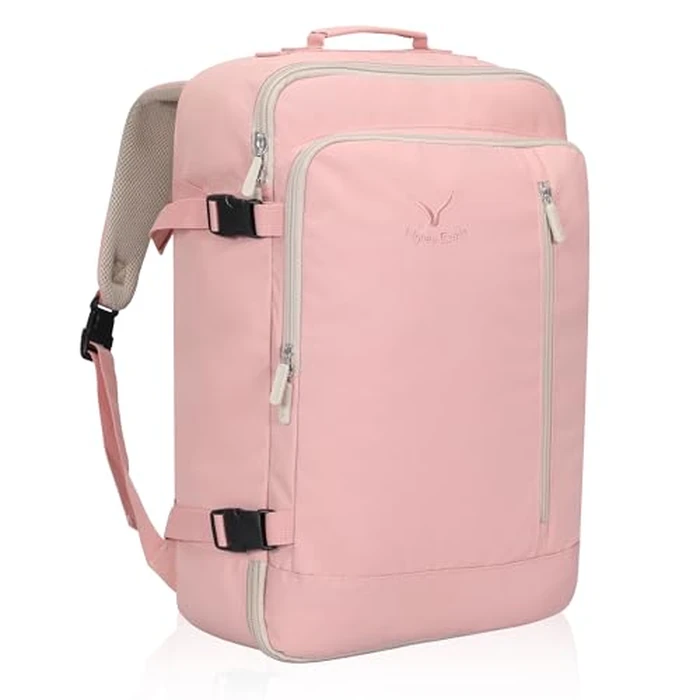 Hynes Eagle Carry on Backpack 38L Large Travel Backpack for Women Flight Approved Weekender Bag Laptop Backpack Men 15 inches Light Pink by Hynes Eagle - Used - Like New condition