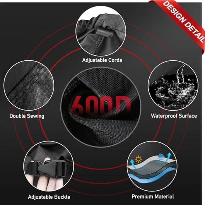 Zettum Patio Furniture Cover Square - 600D Outdoor Table Cover Waterproof & Heavy Duty, Extra Large Lawn Furniture Set Covers for Outside Dining Table and Chairs Seating Combo - 106 x 106 x 28 Inch by Zettum - Image 4