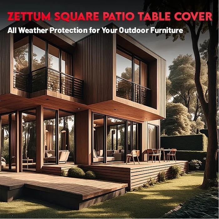 Zettum Patio Furniture Cover Square - 600D Outdoor Table Cover Waterproof & Heavy Duty, Extra Large Lawn Furniture Set Covers for Outside Dining Table and Chairs Seating Combo - 106 x 106 x 28 Inch by Zettum - Image 7