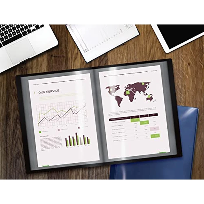 Better Office Products 48 Pocket Bound Presentation Book, Assorted Colors, Clear View Front Cover, 96 Sheet Protector Pages, 8.5" x 11" Sheets, Art Portfolio, Poly Covers, Letter Size (4 Pack) by Better Office Products - Image 3