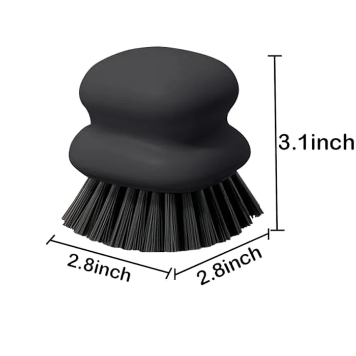 Dish Brush with Handle, Kitchen Scrub Brushes for Cleaning, Dish Scrubber with Nylon bristles for Sink, Pots, Pans(1Pack Black Nylon bristles) by CD HOME - Image 4
