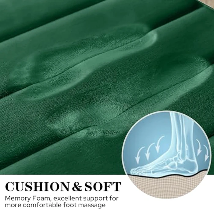 BYSURE Dark Green Memory Foam Bathroom Rug Set 3 Piece, Non Slip Extra Soft Absorbent Machine Washable Toilet Bath Toilet Mat (17"x24"+20"x32"+U Shape 20"x24") by BYSURE - Image 2
