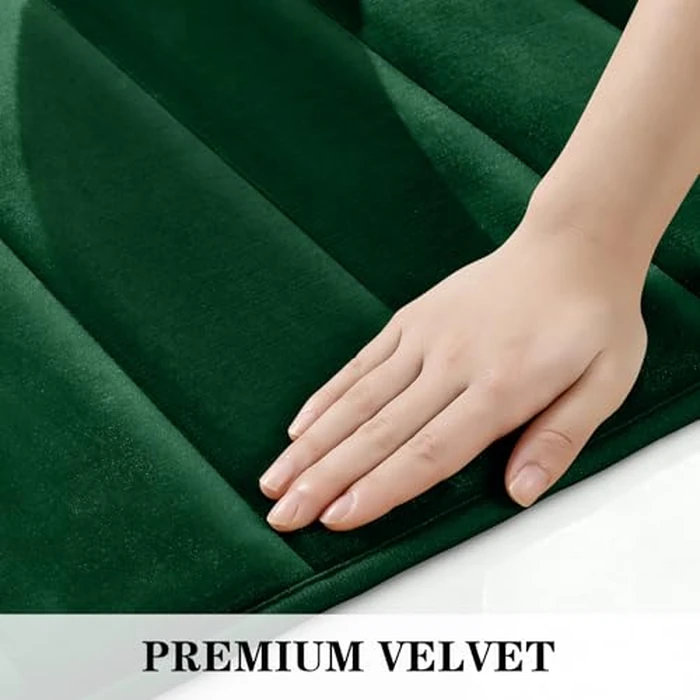 BYSURE Dark Green Memory Foam Bathroom Rug Set 3 Piece, Non Slip Extra Soft Absorbent Machine Washable Toilet Bath Toilet Mat (17"x24"+20"x32"+U Shape 20"x24") by BYSURE - Image 7