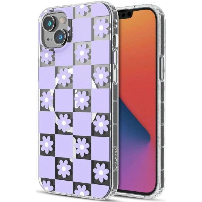 MyBatPro Mood Series Magsafe Phone Case for iPhone 14 - Retro Purple Floral by MyBatPro - Refurbished - Brand New condition - US$8.28