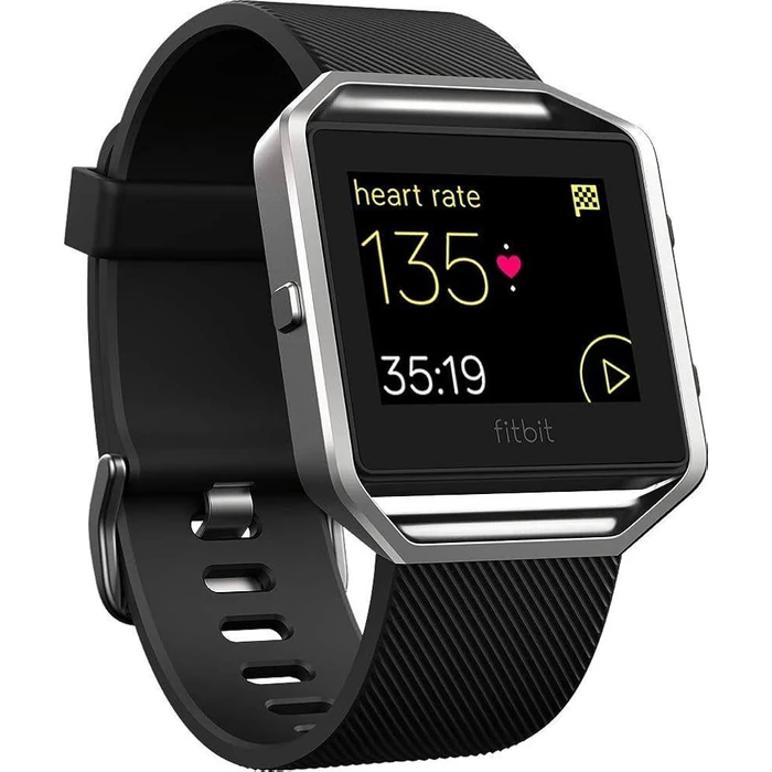 Fitbit Blaze Fitness Watch - Silver Stainless Steel Case with Black Elastomer Elastomer - Large Size by Fitbit - Refurbished - Excellent condition