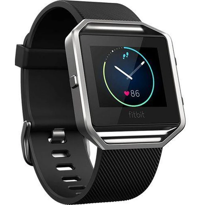 Fitbit Blaze Fitness Watch - Silver Stainless Steel Case with Black Elastomer Elastomer - Large Size by Fitbit - Image 2