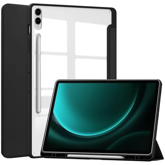 Ratesell Hybrid Slim Case for Samsung Galaxy Tab S10 Lite / S10 FE / S9 FE 10.9-Inch, Shockproof Clear Back Cover with S Pen Holder Black by Ratesell - Used - Like New condition