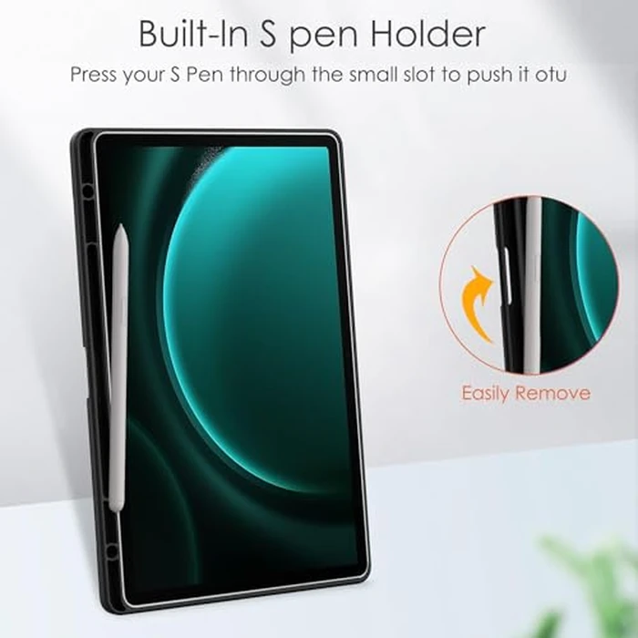 Ratesell Hybrid Slim Case for Samsung Galaxy Tab S10 Lite / S10 FE / S9 FE 10.9-Inch, Shockproof Clear Back Cover with S Pen Holder Black by Ratesell - Image 7