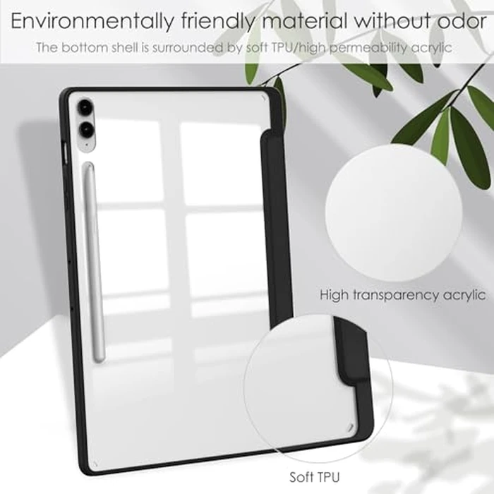 Ratesell Hybrid Slim Case for Samsung Galaxy Tab S10 Lite / S10 FE / S9 FE 10.9-Inch, Shockproof Clear Back Cover with S Pen Holder Black by Ratesell - Image 8