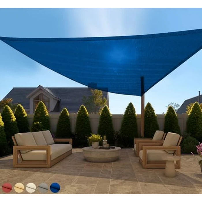 GORILLA GRIP Heavy Duty Sun Shade, UV Protection Fade Tear and Rust Resistant Rectangle Sunshade Canopy, Curved Edges Blocks Sunlight, Breathable Sail, Outdoor Patio, Lawn Garden, 12x12x12, Blue by GORILLA GRIP - Image 1