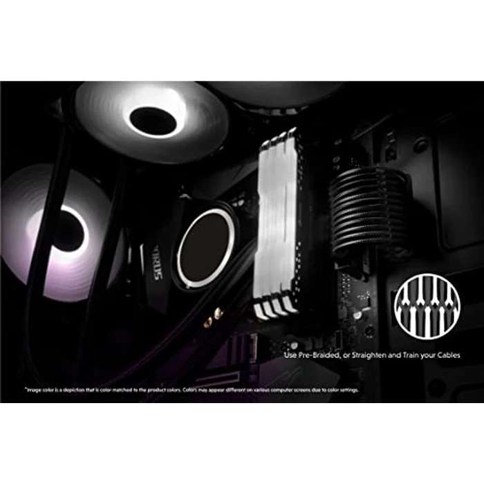 LINKUP - AVA 50cm PSU Cable Extension Sleeved Custom Mod GPU PC Braided w/Comb Kit - Compatible with RTX3090 | 1 x 24 P (20+4) | 2 x 8 P (4+4) CPU | 3 x 8 P (6+2) GPU Set | 500mm - Black by LINKUP - Image 3