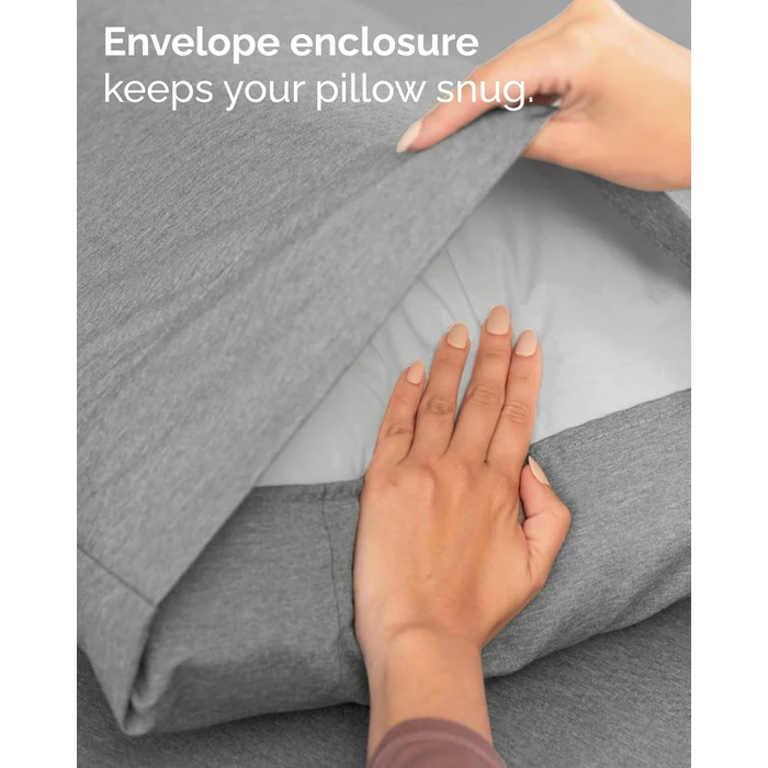 Twin 4 Piece Sheet Set - Cooling & Breathable Bed Sheets - Hotel Luxury Bed Sheets for Women, Men, Kids & Teens - Bedding w/Deep Pockets & Easy Fit - Soft & Wrinkle Free - Twin Heathered Grey Sheets by CGK Unlimited - Image 8