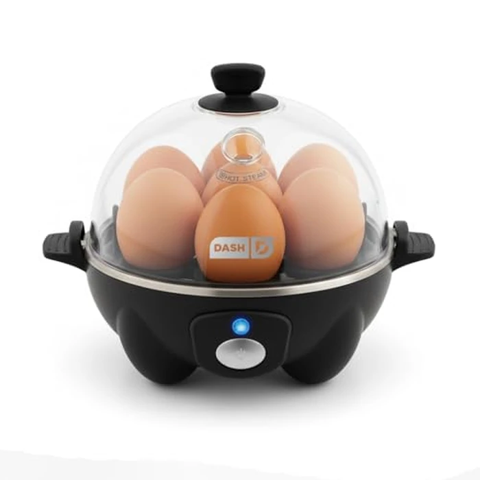 Dash Rapid Egg Cooker - Boiler, Poacher & Steamer - Includes Measuring & Recipe Guide - Dishwasher Safe - BPA Free - Holds 7 Eggs, Black by DASH - Used - Very Good condition