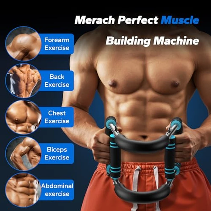 MERACH Twister Arm Trainer, Adjustable Power Twister Bar, Chest Workout Equipment for Men, Portable Upper Body Workout Machine, Detachable Spring Resistance Home Fitness Equipment by MERACH - Image 2