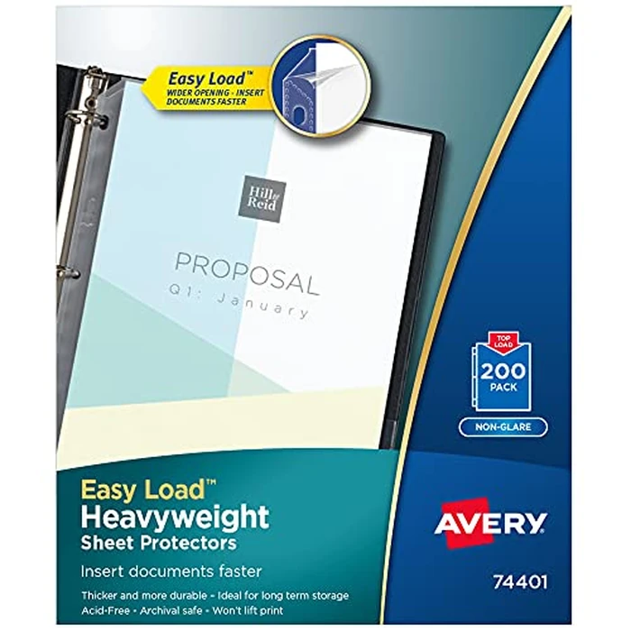 Non-Glare Heavyweight Sheet Protectors, Top-Load by Avery - Used - Acceptable condition