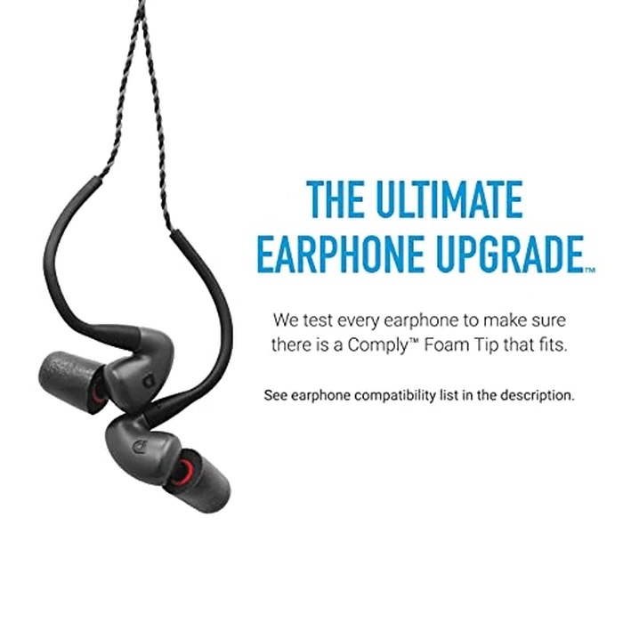 Comply P-Series | Memory Foam Replacement Ear Tips Designed for Etymotic, NuForce, ISOtunes PRO, Q-Jays, & More | Superior Noise Isolation, Ultimate Comfort, Secure Fit | Black, Large (3 Pairs) by COMPLY - Image 3