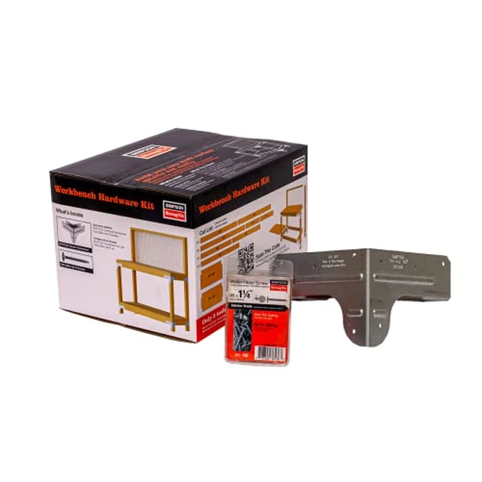 Simpson Strong-Tie WBSK - Workbench and Shelving Hardware Kit Featuring Rigid Tie RTC2Z Corner Connector & Wafer-Head Screws, Ideal for Woodworking & Home Improvement Projects by Simpson Strong-Tie - Image 2