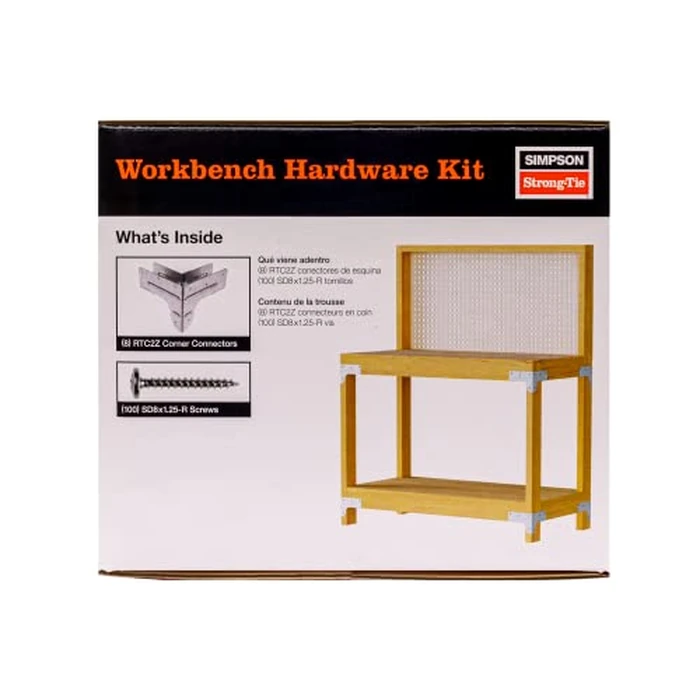 Simpson Strong-Tie WBSK - Workbench and Shelving Hardware Kit Featuring Rigid Tie RTC2Z Corner Connector & Wafer-Head Screws, Ideal for Woodworking & Home Improvement Projects by Simpson Strong-Tie - Image 3