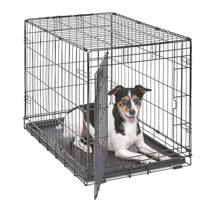 MidWest Homes for Pets 30-Inch iCrate for Medium Breeds, 21-40 lbs, Single Door Folding Dog Crate with Divider Panel, Leak-Proof Tray & Secure Latch, Portable, Durable & Easy to Assemble by MidWest Homes for Pets - Used - Very Good condition
