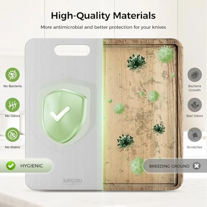 Titanium Cutting Board Set of 3, Titanium Cutting Boards for Kitchen, 100% Double-Sided Titanium Cutting Boards, Separate Raw and Cooked Food Areas, Non-Toxic, Dishwasher Safe (S+ M + L) by sufkodu - Image 4