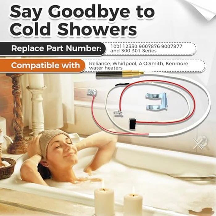 ETERMETA Minivolt Thermopile for Water Heater Compatible with Reliance, Whirlpool, A.O. Smith, Kenmore, Replaces 100112330, 9007876, 9007877, and 300 301 Series (1) by ETERMETA - Image 5