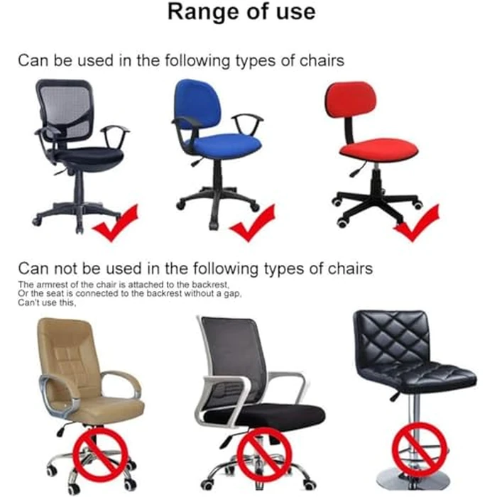Computer Office Chair Cover Stretch Elastic Slipcover 2 Piece Stretchy Jacquard Washable Computer Chair Covers Furniture Protector for Office Home, NO Chair Only Covers (White) by MIFXIN - Image 6