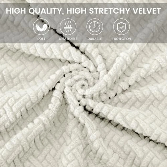 Computer Office Chair Cover Stretch Elastic Slipcover 2 Piece Stretchy Jacquard Washable Computer Chair Covers Furniture Protector for Office Home, NO Chair Only Covers (White) by MIFXIN - Image 8