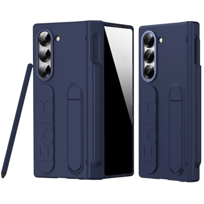 NINKI Compatible for Samsung Galaxy Z Fold 7 Phone Case with Strap & Stand, Built-in Privacy Screen Protective Anti-Fall Hinge Galaxy ZFold7 5G Cover with Pen & Pen Slot for Samsung Z Fold 7 Men Blue by NINKI - Used - Very Good condition