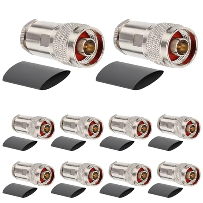 XRDS -RF N Male Connector 10PCS, N Male Plug Attach Connector for LMR400, RG8, Belden 9913, KMR400 RF Coaxial Cables by XRDS -RF - Used - Very Good condition - US$17.03