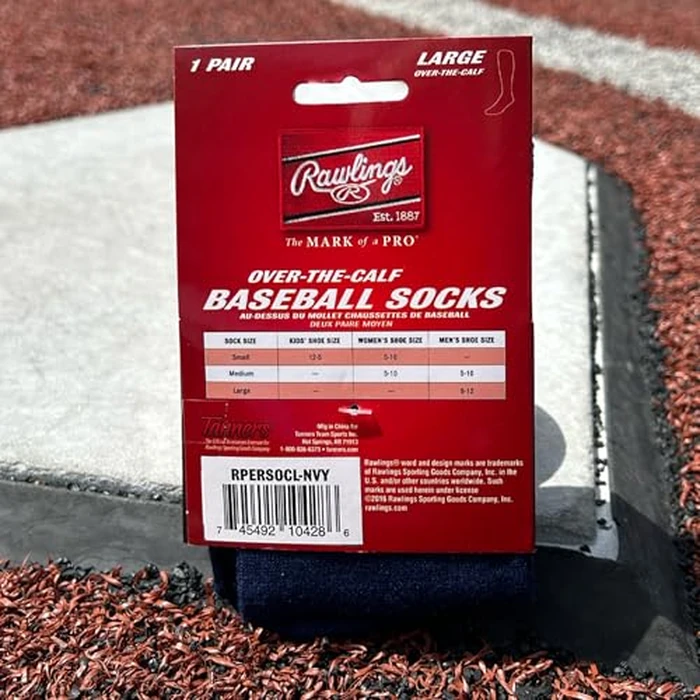 Performance Over-the-Calf Baseball Sock (Small/Navy) by Rawlings - Image 5