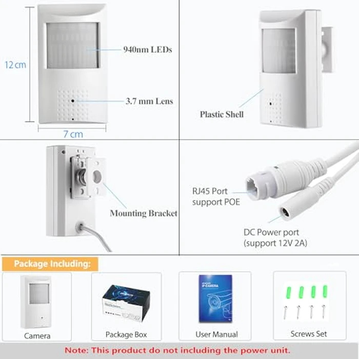 REVODATA UltraHD 8MP POE IP Camera Audio,PIR 940nm IR LED IR Night Vision CCTV Cam with Microphone, 3.7mm Lens Indoor Security Camera P2P H.265 Motion Detection (IPIR-P-A-HS82 White) by REVODATA - Image 7