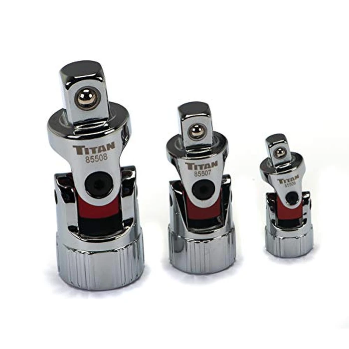 Titan 85505 3-Piece Auto Flex Universal Joint Socket Set by Titan - Used - Like New condition