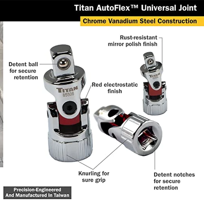Titan 85505 3-Piece Auto Flex Universal Joint Socket Set by Titan - Image 3