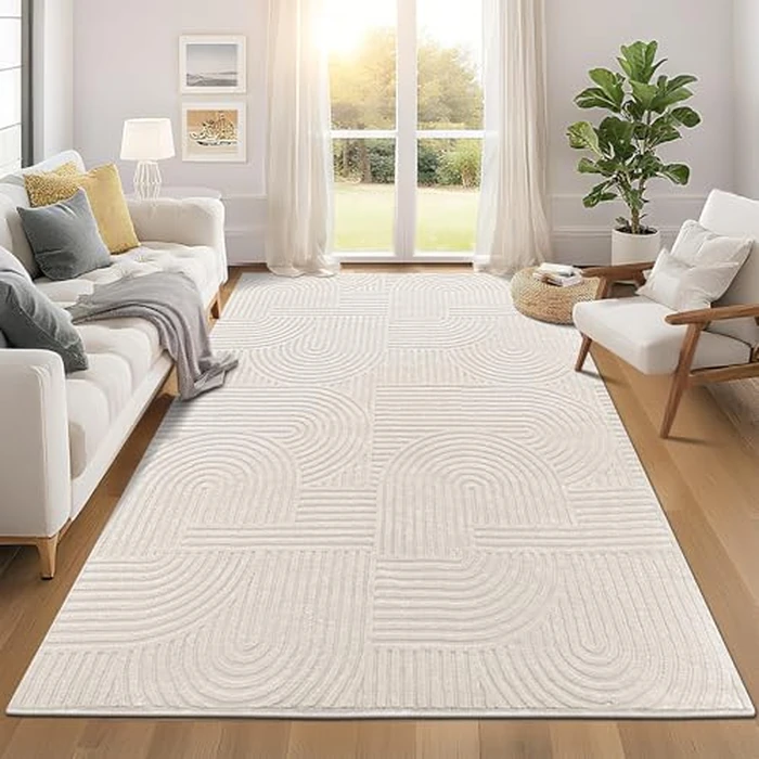 Pauwer Area Rug 6x9 for Living Room Non Slip Washable Rugs for Bedroom Soft Fluffy Geometric Rug Boho Indoor Mat Floor Carpet for Kids Room Dining Room Kitchen by Pauwer - Used - Like New condition - CA$137.74
