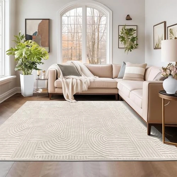 Pauwer Area Rug 6x9 for Living Room Non Slip Washable Rugs for Bedroom Soft Fluffy Geometric Rug Boho Indoor Mat Floor Carpet for Kids Room Dining Room Kitchen by Pauwer - Image 6
