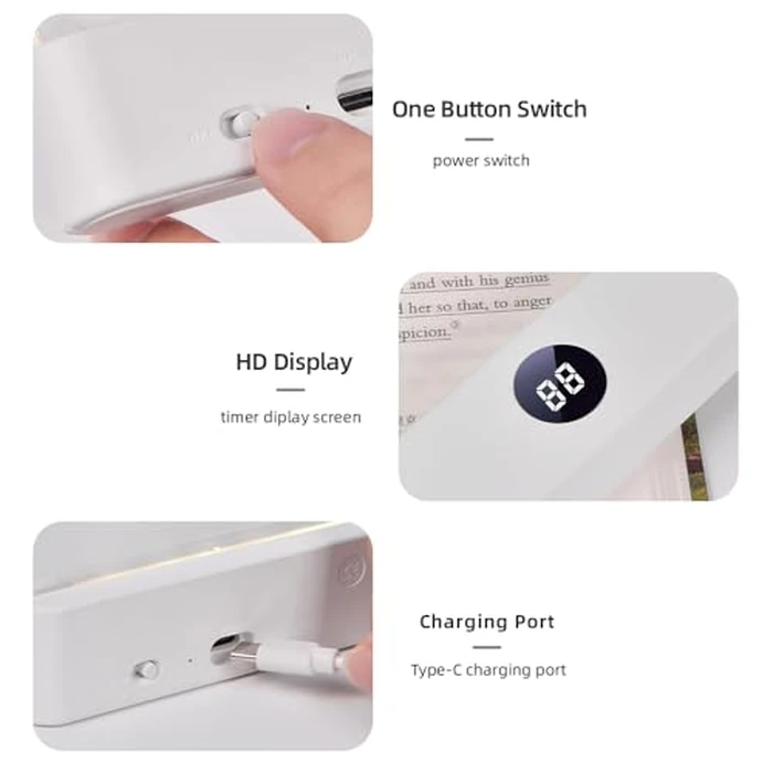 Book Light, Rechargeable Clear LED Flat Book Lights for Reading in Bed at Night with 3 Colors & Timer, Dimmable Panel Plate Book Lamp Full Page Light, Bookish Gifts for Women Readers Kids Book Lovers by ZWJFDCBD - Image 7