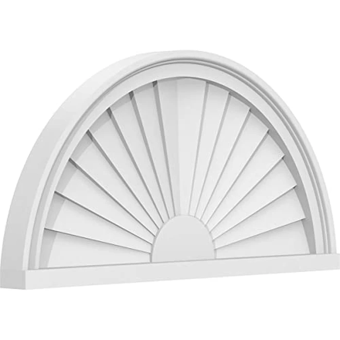 26"W x 13"H x 2"P Half Round Sunburst Architectural Grade PVC Pediment by Ekena Millwork - Used - Like New condition